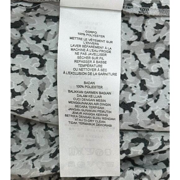 ARMANI EXCHANGE Tie Waist Cascade Romper Sleeveless Abstract Pink Black Cocktail - Picture 5 of 8